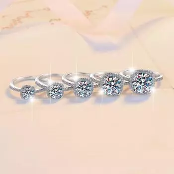 Женское кольцо из стерлингового серебра 925 пробы, кольцо с муассанитом 3 карата, квадратная сумка, платиновое обручальное кольцо, обручальное кольцо, подарок для подруги Opening is adjustable