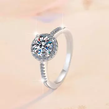 Женское кольцо из стерлингового серебра 925 пробы с муассанитом 3 карата, обручальное кольцо, обручальное кольцо, подарок для подруги Opening is adjustable