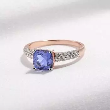Женское кольцо из стерлингового серебра 925 пробы с танзанитом, новое ювелирное изделие для женщин, с покрытием из розового золота, ювелирные украшения на годовщину 6