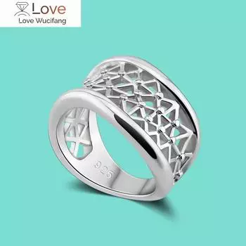 Женское кольцо из стерлингового серебра 925 пробы с настоящим полым дизайном, кольцо-хвост 5#-10#, ювелирные изделия с подвесками 9