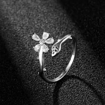 Женское кольцо из стерлингового серебра S925 Plum Blossom в корейском стиле с цирконием Mood for Love, серебряные ювелирные изделия Opening is adjustable