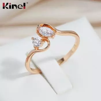 Женское кольцо Kinel Slim с кубическим цирконом 6