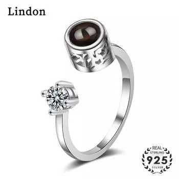 Женское кольцо Lindon с цирконом, ювелирное кольцо для вечеринки розового золота