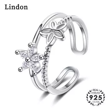 Женское кольцо Lindon с цирконом, ювелирное кольцо для вечеринки серебряный