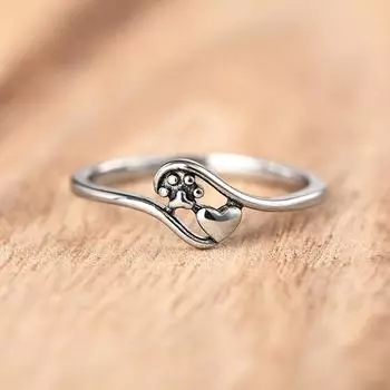 Женское кольцо «Любовь кошачьей лапы», Милое кольцо на каждый день, Модное и популярное 6