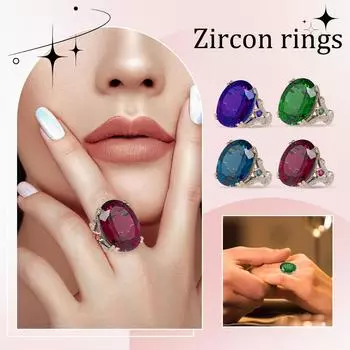 Женское кольцо на годовщину помолвки, ювелирные изделия, кольца для женщин, полное бриллиантовое женское кольцо, обещание — свадебные подарки на Рождество и день рождения 9 красный