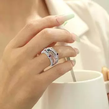 Женское кольцо на палец с цветным геометрическим кубическим цирконием, наборное кольцо на палец, полированное, для вечеринки, свадебное кольцо, ювелирный аксессуар US 8 золотистый