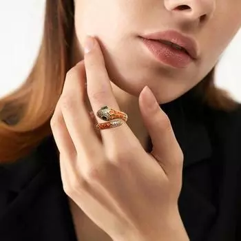 Женское кольцо на палец с регулируемым отверстием, сверкающие стразы, кольцо в форме змеи, коктейльное ювелирное украшение для вечеринки, подарок