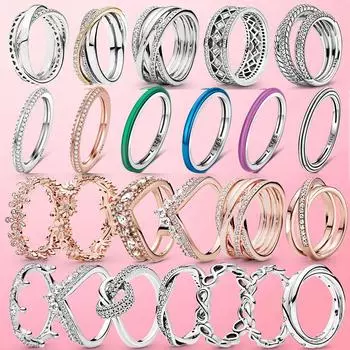 Женское кольцо, Новинка 2022 года, серебро 925 пробы, сверкающее и полированное кольцо на палец для женщин, свадебное ювелирное изделие, подарок Anel 8