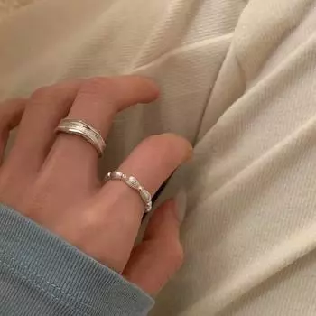 Женское кольцо-открытие, регулируемый размер, серебряный цвет, полированный сплав, текстурированное повседневное кольцо на палец, женские украшения для клуба, вечеринки, фестиваля A
