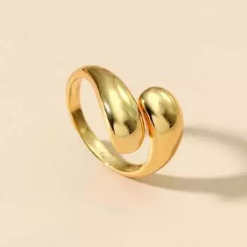 Женское кольцо, открытое, регулируемое, нерегулярное, с гальваническим покрытием, однотонное, из нержавеющей стали, подарок на день рождения, украшение на безымянный палец на костяшке пальца золотистый