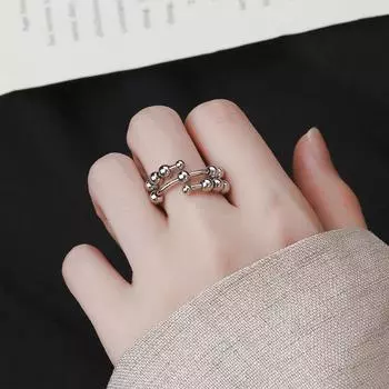 Женское кольцо Персонализированное простое золотое кольцо Регулируемые развернутые кольца с двойным отверстием Style 2 золотой