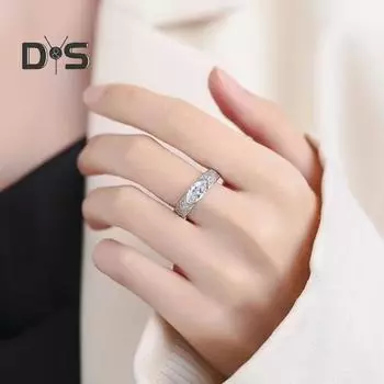 Женское кольцо регулируемый размер открытие обручальное кольцо кубический цирконий инкрустация помолвка ювелирные изделия палец кольцо серебряный