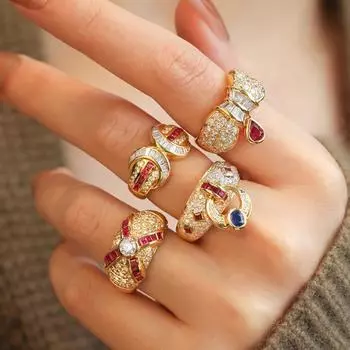 Женское кольцо с антикварными ювелирными изделиями в старинном, высококачественном, элегантном и универсальном стиле, регулируемое отверстие для пар