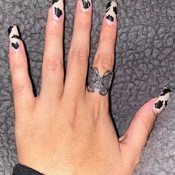 Женское кольцо с бабочкой, регулируемое ювелирное изделие, гравировка, внешний вид, кольцо на палец для свиданий золотистый