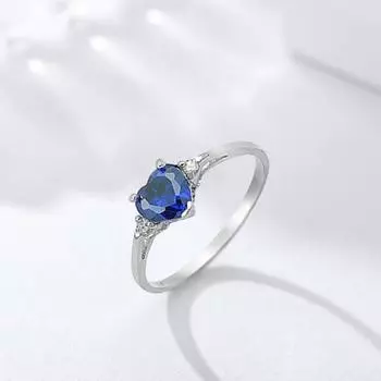 Женское кольцо с блестящим кубическим цирконием, инкрустация, темперамент, геометрическое яркое украшение, изумрудное обещание в форме сердца 6 зелёный