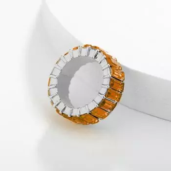 Женское кольцо с блестящими стразами, цветное гальваническое кольцо на палец, ювелирные изделия, подарки US 7 жёлтый