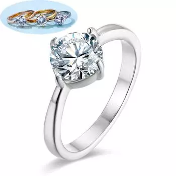 Женское кольцо с бриллиантом из нержавеющей стали, обручальное кольцо, модное обручальное кольцо, женский подарок на день рождения, годовщину 6# золотой