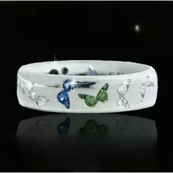 Женское кольцо с цирконом, инкрустированное бабочкой, изысканное милое ювелирное изделие в виде ветра 5