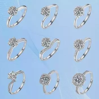 Женское кольцо с имитацией муассанита и циркона: Элегантные свадебные и парные украшения Adjustable opening