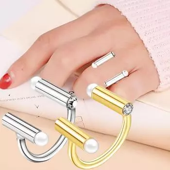 Женское кольцо с искусственным жемчугом и стразами на палец, свадебное ювелирное изделие, подарок