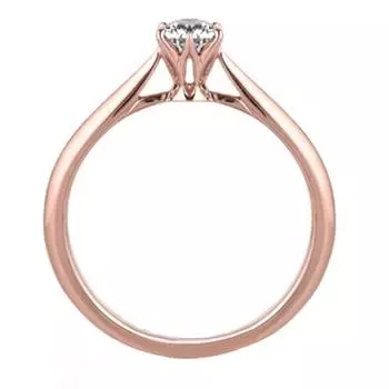 Женское кольцо с камнем US 6 розового золота