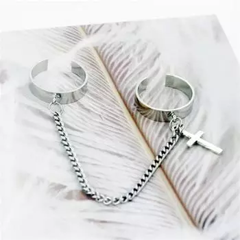 Женское кольцо с крестом и открытым кругом для мужчин, уличные украшения, набор колец на два пальца