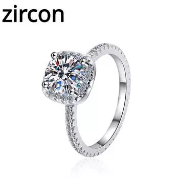 Женское кольцо с муассанитом цвета D, роскошное инкрустированное позолотой кольцо из стерлингового серебра 925 пробы 1 карат, обручальное кольцо с бриллиантом, обручальное кольцо, подарок для подруги 5