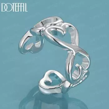 Женское кольцо с подвеской в виде двойной линии из стерлингового серебра 925 пробы 5#-10#