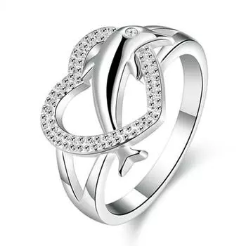 Женское кольцо с сердцем дельфина на палец, ювелирное украшение, подвеска для выпускного вечера 7