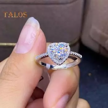 Женское кольцо с сердечком из кубического циркония, полированное сплавное обручальное кольцо, подарок на годовщину Дня святого Валентина, женское ювелирное украшение на палец US 7 красный