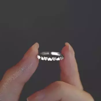 Женское кольцо с серебряным покрытием 925 пробы: Модный, Роскошный и Минималистичный Дизайн Сердца для Указательного Пальца.