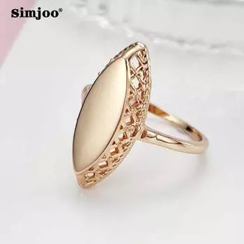 Женское кольцо SIMJOO Tide Smooth Horse Eye цвета розового золота 6