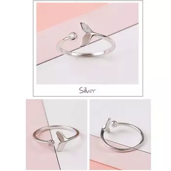 Женское кольцо со слезами русалки, рыбий хвост, волнистая волна, инкрустированное бриллиантовое кольцо, кольцо с кристаллом