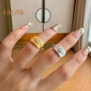 Женское кольцо-солнце со стразами в стиле ретро, гальванизированный сплав, регулируемая окружность, ангел, декоративное украшение на палец для клуба, вечеринки, свидания золотистый