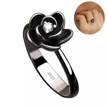 Женское кольцо в форме цветка с серебряным покрытием и стразами на палец, свадебные украшения US 6 серебряный