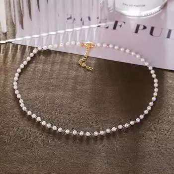 Женское колье-колье из искусственного жемчуга, регулируемая удлиненная цепочка, короткое ожерелье, цепочка на ключицы, ожерелье, ювелирные аксессуары белый