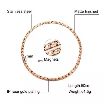 Женское колье-колье из нержавеющей стали, биосиловые магнитные ожерелья, повседневные женские украшения 50cm