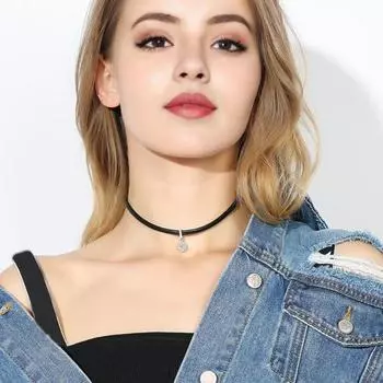 Женское колье-колье со стразами, кулон, декор, плетеный ремешок из искусственной кожи, регулируемая длина, зажим-лобстер, изысканное ожерелье из нержавеющей стали, украшение на шею чёрный