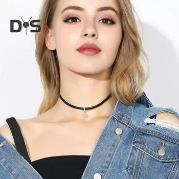 Женское колье-колье со стразами, кулон, декор, плетеный ремешок из искусственной кожи, регулируемая длина, зажим-лобстер, изысканное ожерелье из нержавеющей стали, украшение на шею чёрный