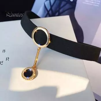 Женское колье, широкая полоса, регулируемый кулон из сплава со стразами, темный стиль, воротник, украшение на шею, клубное ожерелье для вечеринок, секс-игрушки, женские ювелирные изделия чёрный