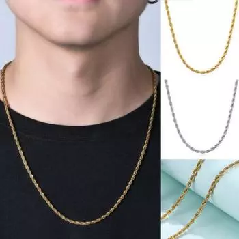 Женское колье унисекс, изысканное изделие из титановой стали, удобное для ношения 45cm серебряный