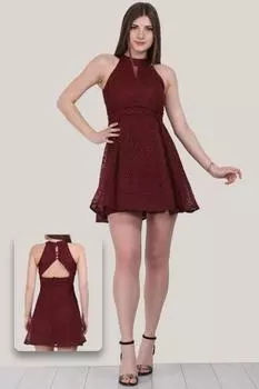 Женское короткое серебряное вечернее платье