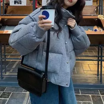 Женское короткое теплое пальто с воротником-стойкой, большого размера, осень и зима, утепленное и утепленное, с застежкой-молнией, ветрозащитная куртка 3XL