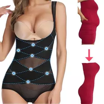 Женское корректирующее белье для всего тела Faja Reductoras Боди для похудения Body Shaper Нижнее белье для контроля живота Сексуальное женское белье Боди для послеродового восстановления L чёрный