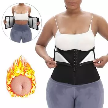 Женское Корректирующее белье из неопрена, тренажер для талии, пояс для похудения, тренировочные корсеты, спортивный пояс для сауны, сжигания жира, триммер для талии S чёрный