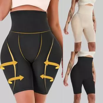 Женское корректирующее белье с контролем живота, брюки с высокой талией, облегающее нижнее белье для коррекции фигуры S чёрный