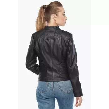 Женское Кожаное Пальто Rosa Черное