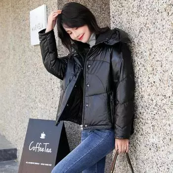 Женское кожаное пальто зимнее 100% мягкая овчина со съемным капюшоном толстое женское зимнее пальто свободного размера One Size чёрный