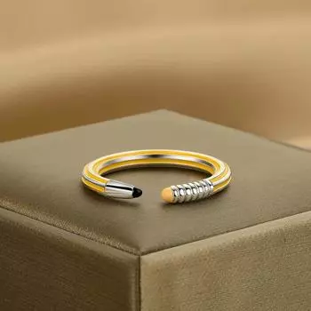 Женское креативное кольцо-карандаш, модное индивидуальное кольцо в полоску унисекс, регулируемое 2023, модные украшения в стиле хип-хоп, панк, мужские аксессуары resizable